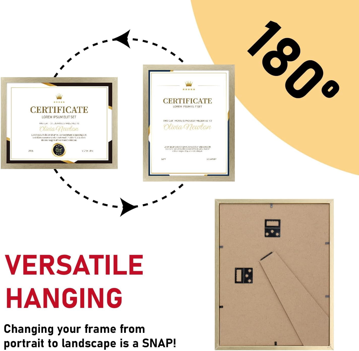 8.5x11 Picture Frame Certificate Frames ,Set of 12  Frames Bulk for Award Certificate Document Diploma, Wall or Tabletop Display