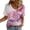 Pink, variant on Lumosvexa Summer Womens Graphic T-Shirt for Women Casual Short Sleeved Shirt Tops Crew Neck Tie Dyeing T Shirt Pink Size S