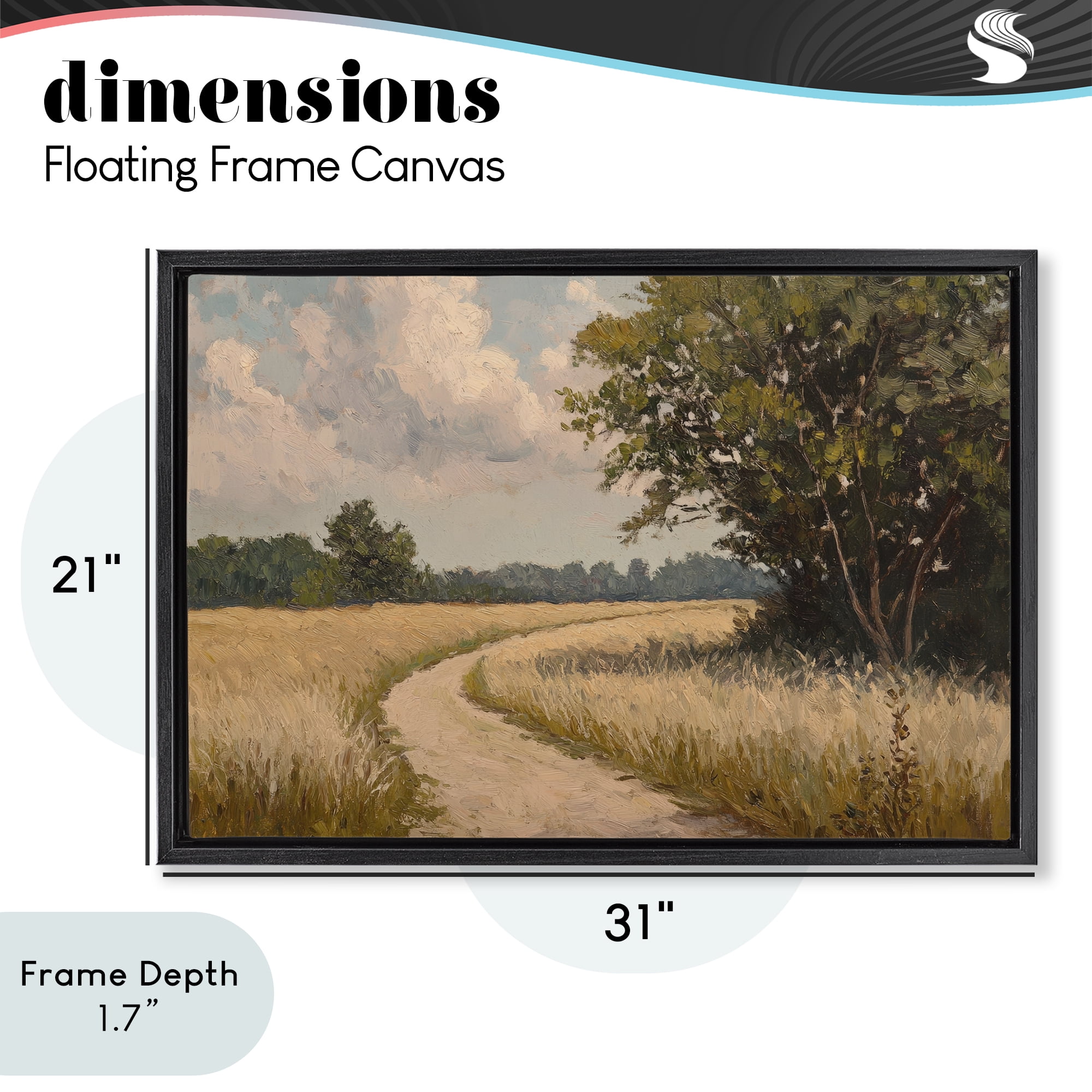 Stupell Industries Peaceful Thinking Path Black Framed Floater Canvas Wall Art, design by Petal Prints Design