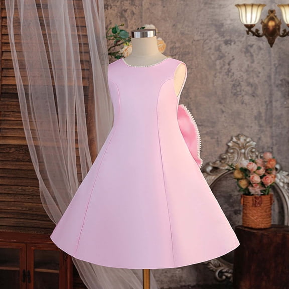 ATOGUTA Summer Dresses for Girls Bridesmaid Summer Wedding Pageant Dresses Princess Birthday Party Size 8-13, Pink