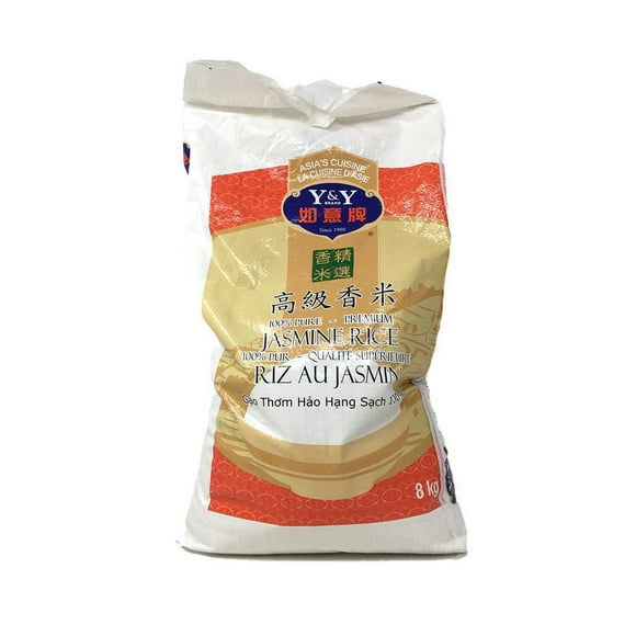 Riz thaï au jasmin Y&Y 8 kg 17,63 lb