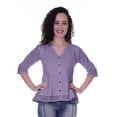 thumbnail image 1 of Moomaya Blouse Ethnique en Coton Peplum Col en V pour Femmes, 1 of 6