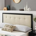 thumbnail image 2 of Pemberly Row Modern Fabric Tufted King Headboard in Beige/Black, 2 of 8
