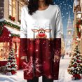 thumbnail image 6 of larppty Women Dresses Shirt Christmas Long Sleeve Tops Santa Printed Pullover Loose Plus Size T-Shirt Blouse with Pockets (Red, M), 6 of 6