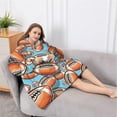 thumbnail image 5 of Oversized Wearable Blanket Hoodie,Football Sticker Pattern Sherpa Blanket Hoodie with Super Pockets,Super Warm Fuzzy Pullover for Women & Men, 5 of 6