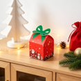 thumbnail image 4 of Christmas Treat Boxes, 3.54 inch Christmas Gift Boxes with Bow, Santa Printed Treat Containers, Paper Candy Holder, Xmas Cookie Packaging, Sweet Wrapping Boxes, Party Favor Boxes for Christmas Decor, 4 of 6