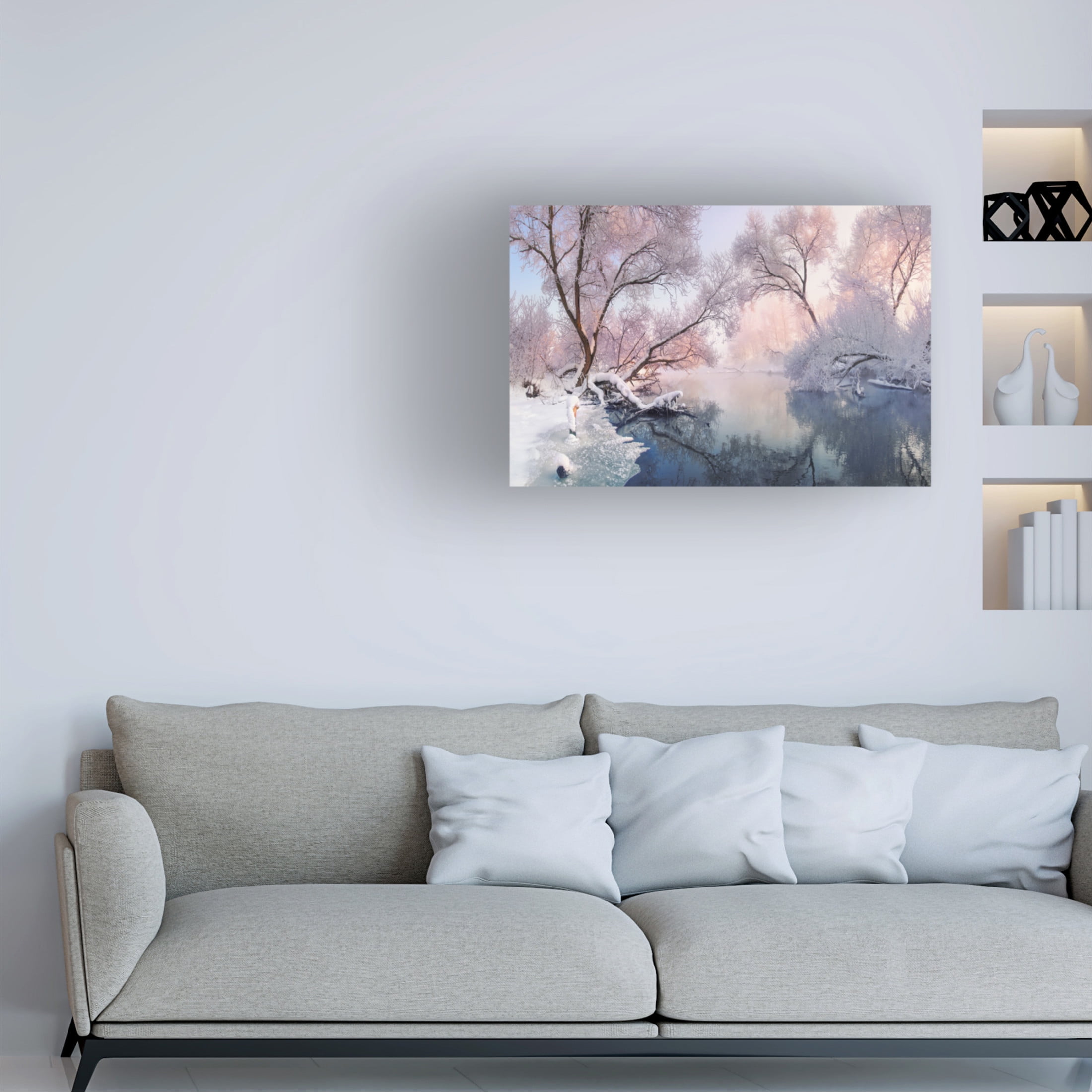 Canvas Wall Art - Vlad Sokolovsky 'Christmas Lace' Wall Art for Living Room, Bedroom, or Office Décor by Trademark Fine Art - 32 x 22 Inches
