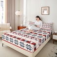thumbnail image 4 of Feelyou Tribal Boho Aztec Queen Sheet Sets, Rustic Sheep Skull Bed Set, 4pcs, 4 of 7