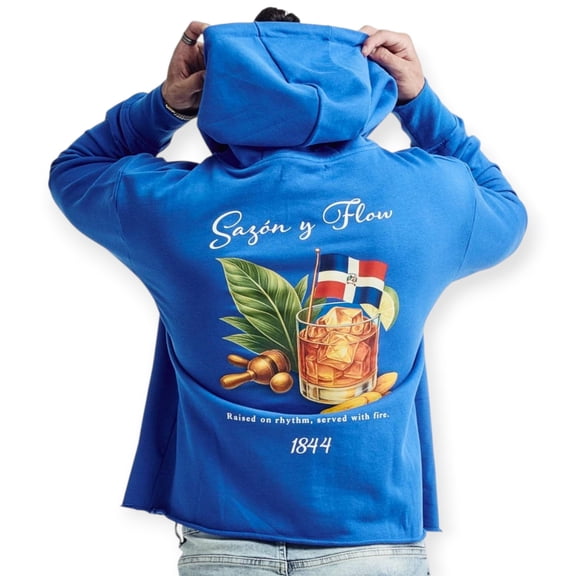 M. Society Men Dominican Republic French Terry Fleece Pullover Hoodie (Royal)