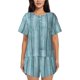 thumbnail image 1 of Balery Turquoise Wooden1 Conjunto de Pijama para Mujer con Estampado, Dos Piezas de Manga Corta y Shorts, Ropa de Dormir Suave con Cuello Redondo y Bolsillos-X-Large, 1 of 1