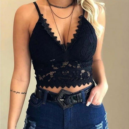 PATLOLLAV Womens Clearance Women Plus Size Vest Crop Wireless Bra Lingerie Sexy V-Neck Underwear Camisole