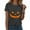 Grey, variant on Women's Pumpkin Face T-Shirt Funny Halloween Lantern Shirt for Women Cute Graphic Tees