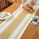 thumbnail image 5 of Christmas Table Flag Woven Two Tone Color Splicing Tassel Holiday Decoration Long Tablecloth Home, 5 of 6