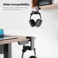 thumbnail image 4 of Soporte giratorio 360° para audífonos gaming, con clip ajustable y organizador de cables, montaje bajo escritorio, 4 of 5