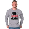 thumbnail image 5 of Jesus is my Savior Not Religion Crown Long Sleeve TShirt Men Women Brisco Brands S, 5 of 6