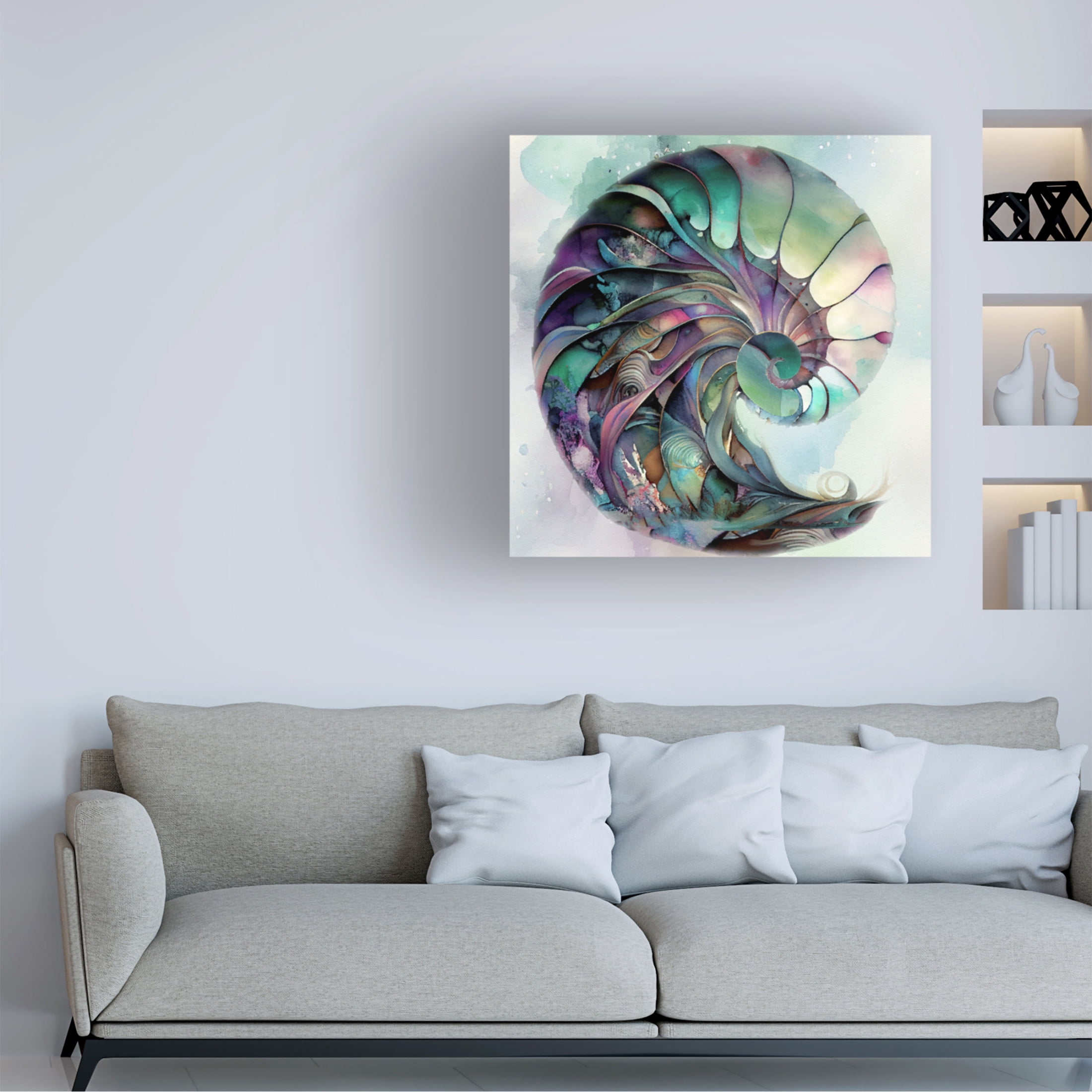 Canvas Wall Art - Sasha 'In The Wild Wild Sea I' Wall Art for Living Room, Bedroom, or Office Décor by Trademark Fine Art - 14 x 14 Inches