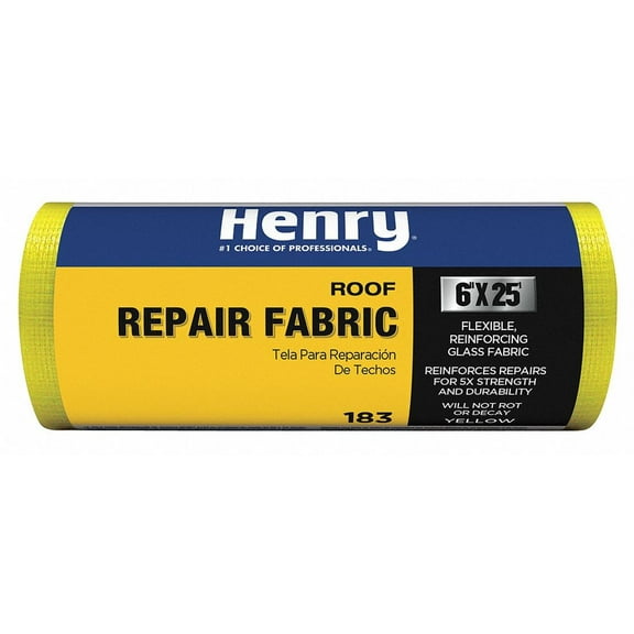 Henry Roof Repair Fabric, 6"x25' Roll, Yellow - HE183196