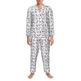 thumbnail image 3 of Sikiie Monkey Submarine Captain Mens Pajama Set, Soft Warm Long Sleeve Sleepwear, Cozy Button-Down Pjs for Men-X-Large, 3 of 7