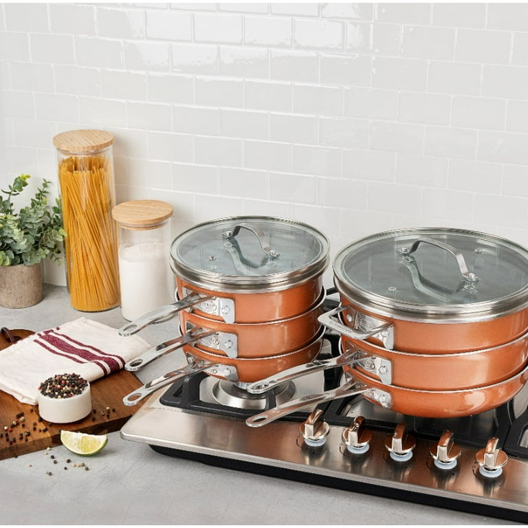 Best Buy: Gotham Steel Stackmaster Stackable Non Stick Cast Textured 10pc Cookware  Set Copper 2874