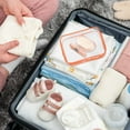thumbnail image 5 of Uxcell 3Pcs Clear Toiletry Bag Quart Size TSA Approved Makeup Cosmetic Bag for Women Travel Transparent Organizer Airport Airline Compliant, Orange, 5 of 7