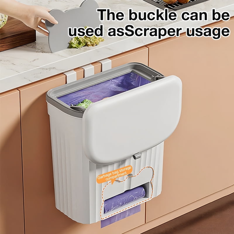 Totoro Hero Kitchen Trash Can Wall Mounted Trash Can With Lid Bathroom Trash Bin Garbage Can for Cabinet Under Sink Compost Bin Wastebasket