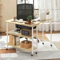 thumbnail image 4 of Costway 360° Rotatable Sofa Side Table L-shaped Laptop Desk Snack Table withShelf Patented Natural, 4 of 10