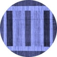 thumbnail image 1 of Ahgly Company Machine Washable Indoor Round Abstract Blue Modern Area Rugs, 6' Round, 1 of 4