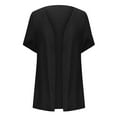 thumbnail image 4 of ibuvkizy Short Sleeve Cardigans for Women Clearance Womens Cardigans Lightweight Women's Fashionable Solid Color Cardigan Casual Short Sleeved Top Black XXL, 4 of 6
