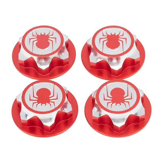 Vogacara Cubierta de tuerca de rueda hexagonal resistente al desgaste, 4 Uds., tapas centrales, tapacubos, manga de llave, llanta de neumático Kits de construcción modelo Rojo