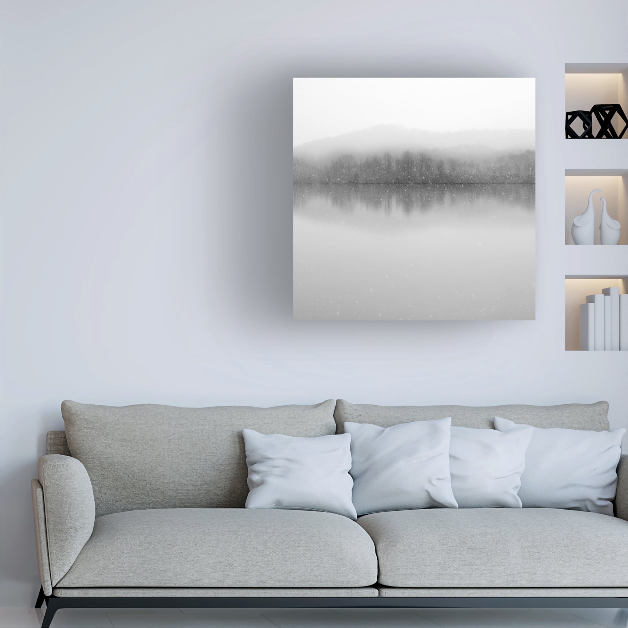 Canvas Wall Art - Nicholas Bell 'Snowfalls; Clinch River' Wall Art for Living Room, Bedroom, or Office Décor by Trademark Fine Art - 35 x 35 Inches