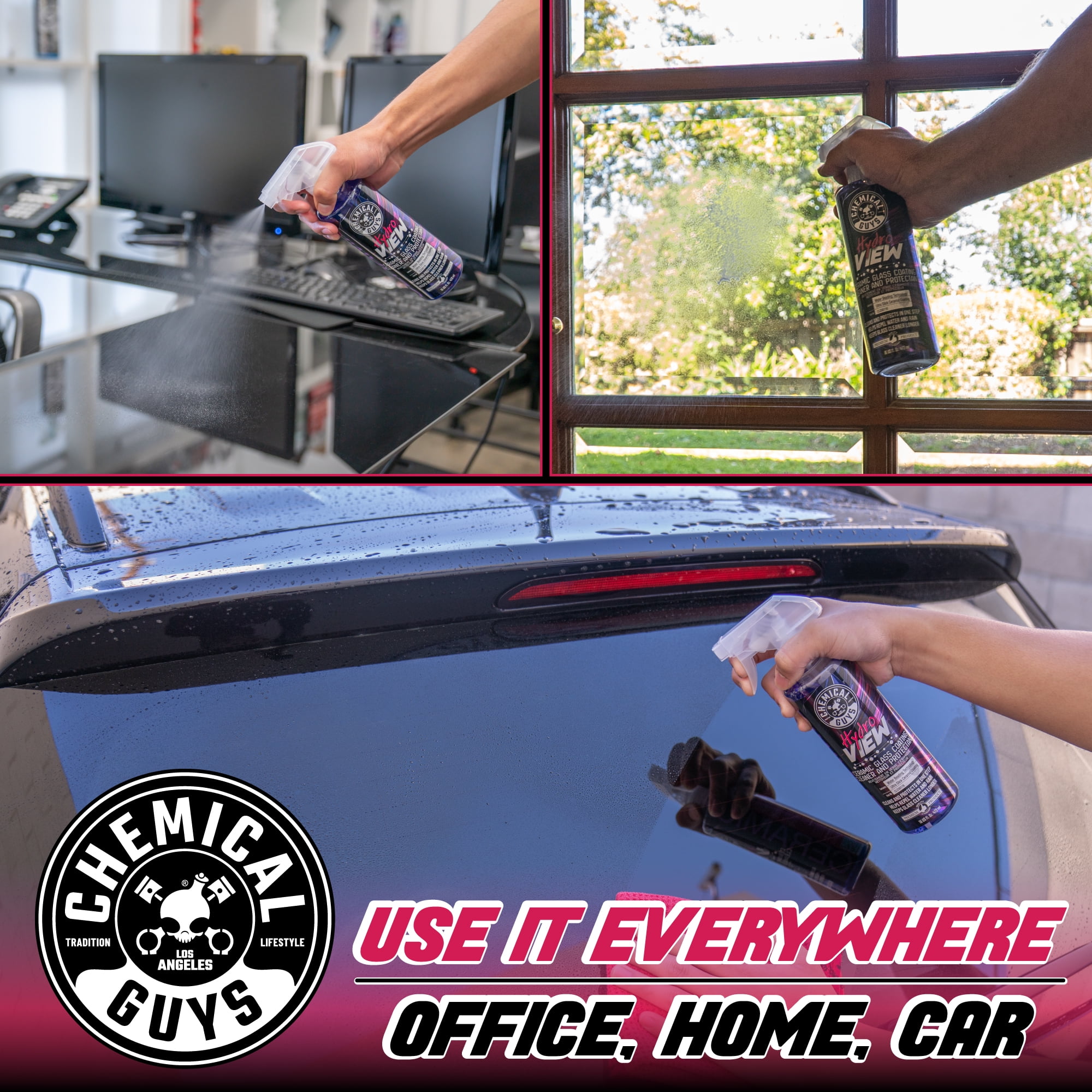 (2 pack) Chemical Guys Hydroview Automotive Glass Cleaner, Unscented, for Car, Suv, 16 oz, 1 Pack