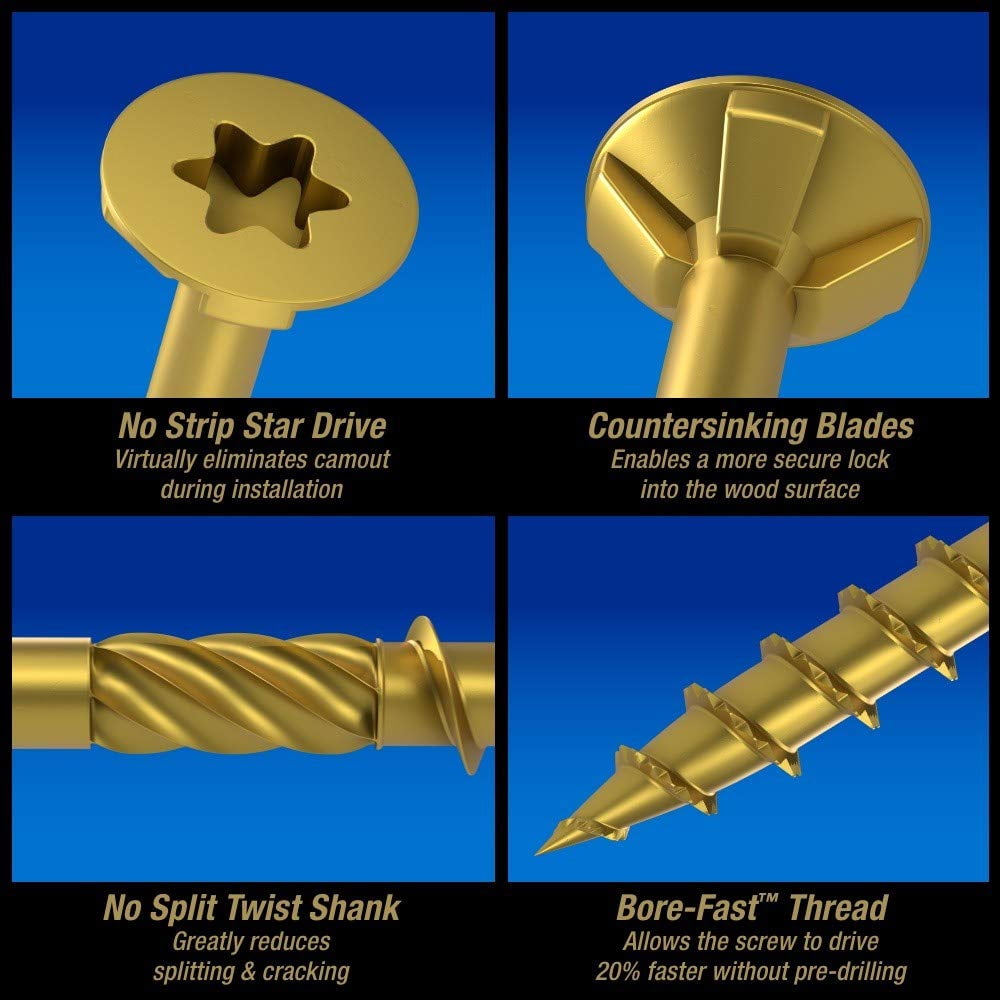 Hillman Power Pro #8 x 2 In. Bronze Ceramic Flat Head Star Exterior Wood Screw (3000 Ct., 1/4 Keg)