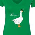 thumbnail image 4 of Inktastic French Goose Says Honque Women's V-Neck T-Shirt, 4 of 5