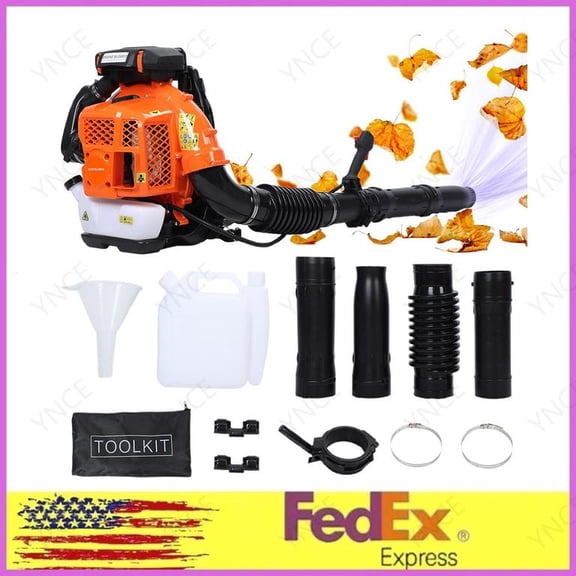 YNCE 80CC Gas Backpack Leaf Blower, 900CFM 4.8HP 2 Cycle Engine, Heavy-Duty Leaf & Snow Blower for Lawn, Garden & Commercial Use (Orange)