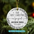 thumbnail image 2 of Personalized Our First Christmas Engaged Ceramic Ornament, Customized Date Name Mr & Mrs Just Engaged Gift, 1st Xmas Ornament, Engagement Anniversary 2025, 2 of 6