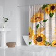 thumbnail image 2 of Wildflower Bee Sunflower Shower Curtain 72x72 Inches for Bathroom, Boho Floral Butterfly Design, Quick-Dry Yellow Polyester Fabric with Hooks, Rustic Country Farmhouse Look, 2 of 5