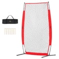 thumbnail image 1 of VEVOR I Screen Baseball for Batting Cage, 7x4 ft Baseball & Softball Safety Screen, Body Protector Portable Batting Screen with Carry Bag & Ground Stakes, Baseball Pitching Net for Pitchers Protection, 1 of 9