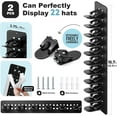 thumbnail image 3 of Livhil 2 Pack Hat Organizer for Baseball Caps, Detachable DIY Hat Rack Hold up to 22 Hats, Hat Holder for Wall Closet Door Bedroom (C-Black), 3 of 9