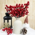 thumbnail image 5 of 50 Pack Artificial Berry Stems Christmas Decorations, 8.3" Christmas Berries Picks Branches Twigs for Xmas Tree Ornaments Fillers Vase DIY Holiday Home Indoor Outdoor Decor (Red), 5 of 5