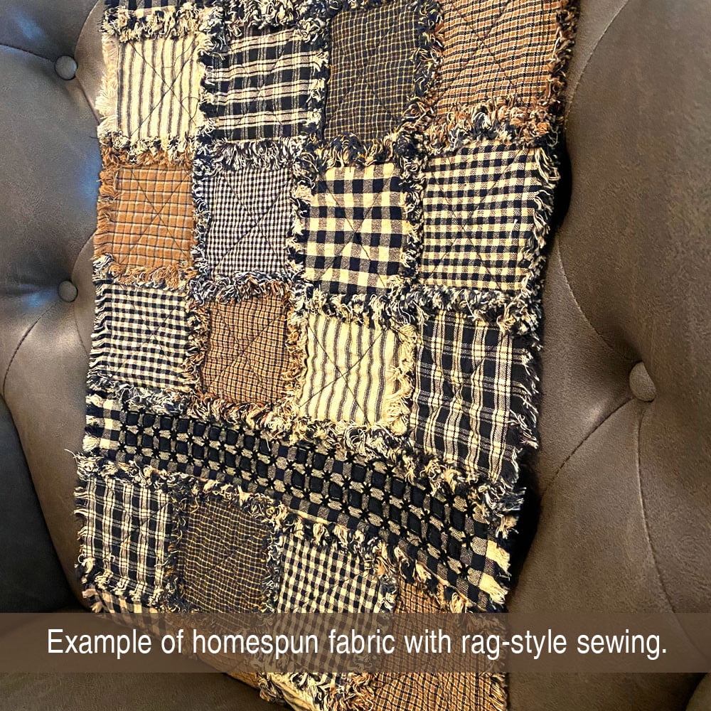 Brown & Black Homespun Fabric 44 Precut 10 inch Quilt Squares Cake Layers by JCS