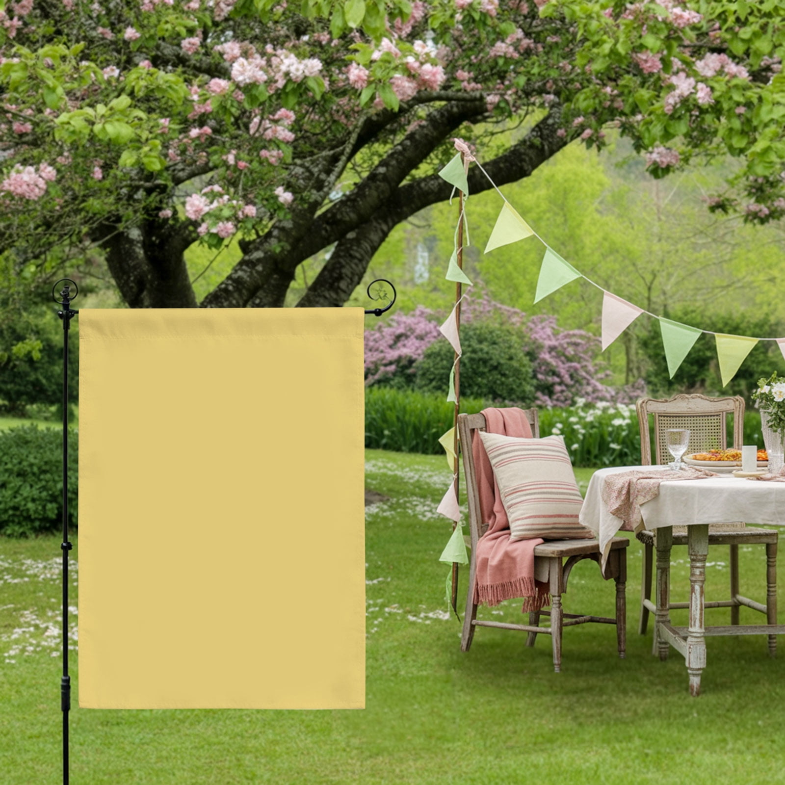 Yellow House Flag 28 x 40 Inches, Modern Solid Color Weather Proof Outdoor Patio Flags Double Sided Small House Decoration for Yard Lawn Outside Home