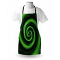 thumbnail image 3 of Spires Apron Digitally Generated Swirling Decreasing Figures with Vibrating Colors Artistic Print, Unisex Kitchen Bib Apron with Adjustable Neck for Cooking Baking Gardening, Green, by Ambesonne, 3 of 3