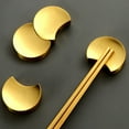 thumbnail image 2 of KERISTY Gold Moon Metal Chopstick Holder Half Round Spoon Fork Rest Table Decor, 2 of 6