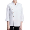 thumbnail image 2 of Chaqueta de cocinero Yinane Verano manga larga blanco SG, 2 of 8