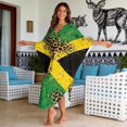 thumbnail image 3 of Xixirimido Jamaica Flag Leopard Print Women Kaftan Dresses Plus Size Swimsuit Coverup Batwing Sleeve Summer Bathing Suit Caftan Loungewear Beach Cover Up, 3 of 7