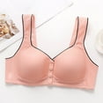thumbnail image 2 of Fashion SMihono Daisy Bras for Older Women Front Snap Closure Everyday Bras No Underwire Full Coverage Breathable Underwire Push Up Pink 40/90, 2 of 6