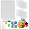 thumbnail image 1 of PinesC 39Pcs Mesh Plastic Canvas Sheets Kit Including 15 Pieces Clear Plastic Canvas, 12 Color Acrylic Yarn and Embroidery Tools for Embroidery Plastic Canvas Craft Multicolor, 1 of 5
