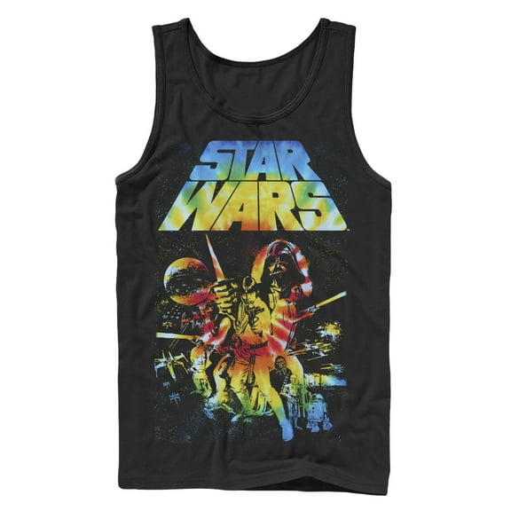 Men's Star Wars Classic Tie-Dye Poster Tank Top Black X Large