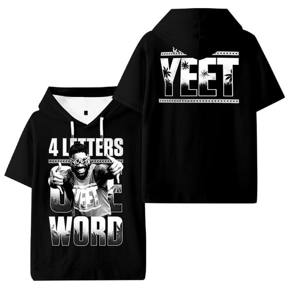 Jey Uso Merch Four Letters One Word Hooded T-shirt Women Men Short Sleeve Tee Casual Fashion Tops