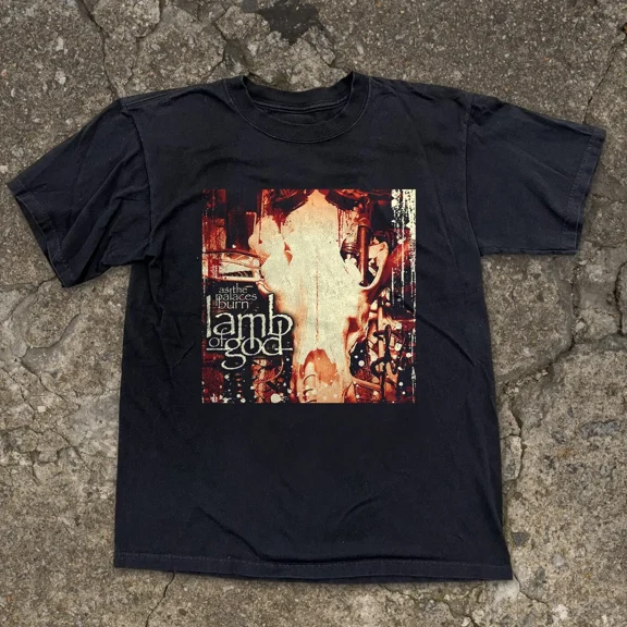 RARE Lamb Of God Tee As the Palaces Burn Unisex Black T-shirt Size S-5XL